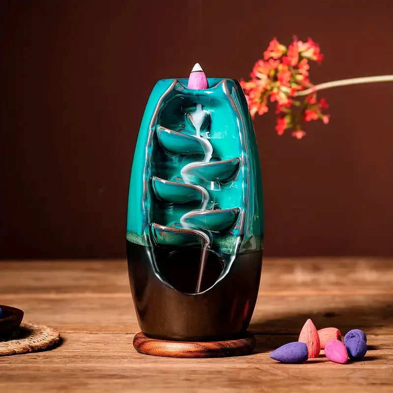 Ceramic Waterfall Incense Holder