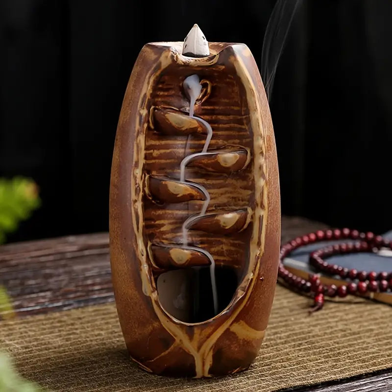 Ceramic Waterfall Incense Holder